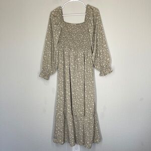 Anthropologie By the River Maxi Dress Womens M Floral Smocked Cottagecore